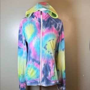 Colorful Tie-Dye Zip-Up Hoodie